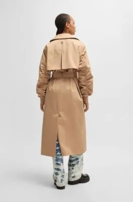 Cotton Trench Coat with Oversized Fit