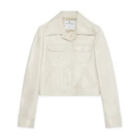 Courreges Women's Vinyl Trucker Jacket Off White - Best Deals 