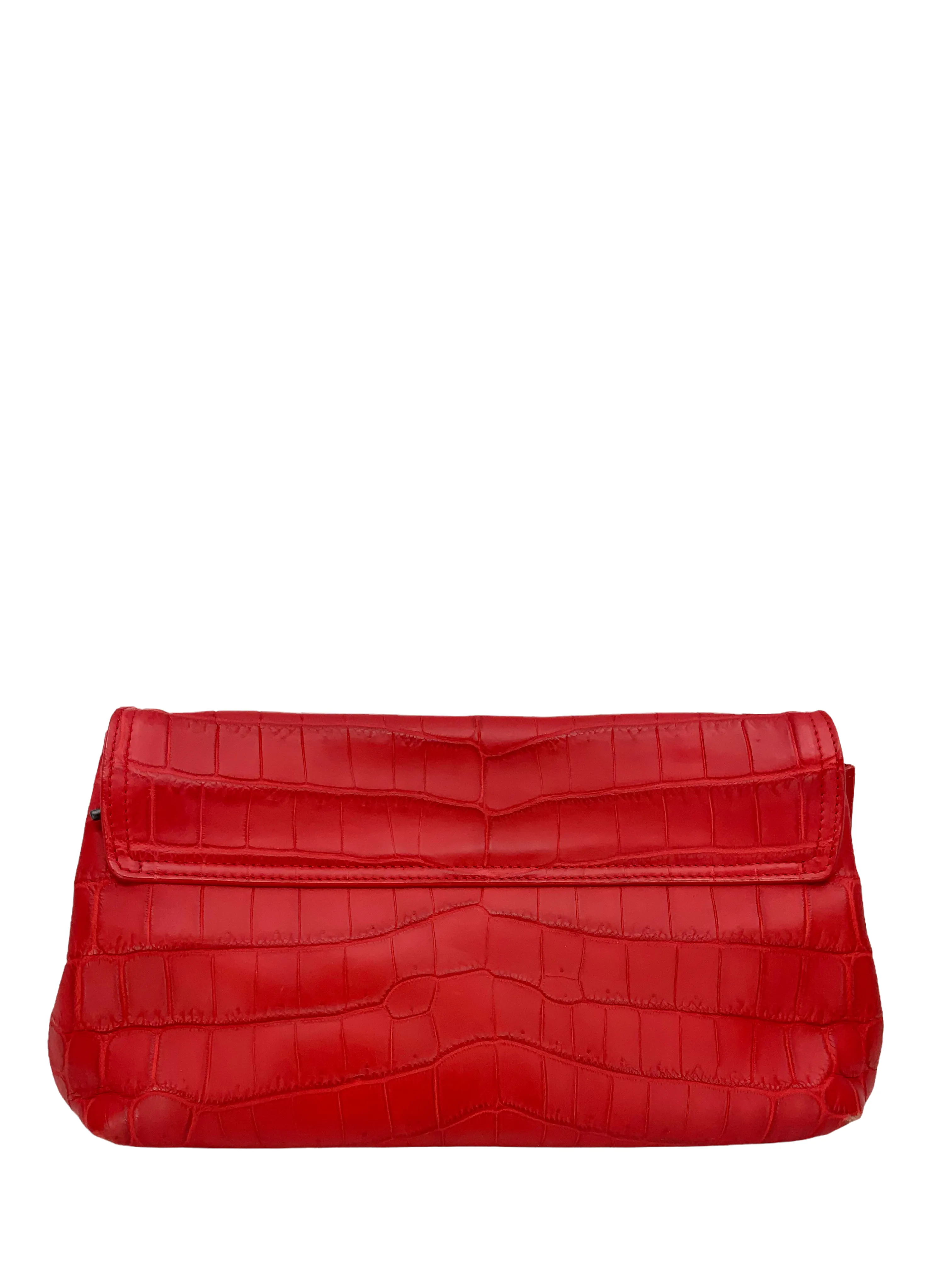 Crocodile Large Flap Bag with Shoulder Strap from Bottega Veneta