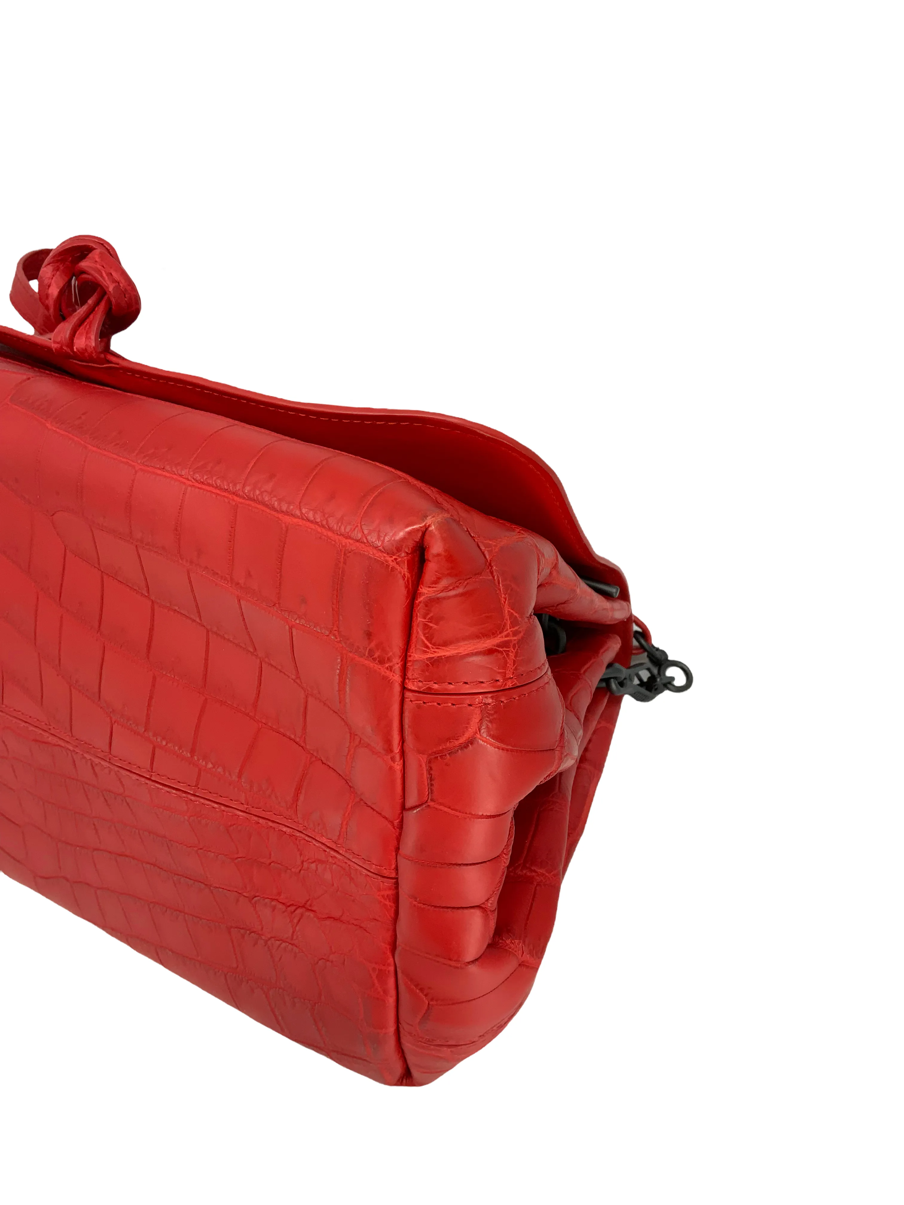 Crocodile Large Flap Bag with Shoulder Strap from Bottega Veneta