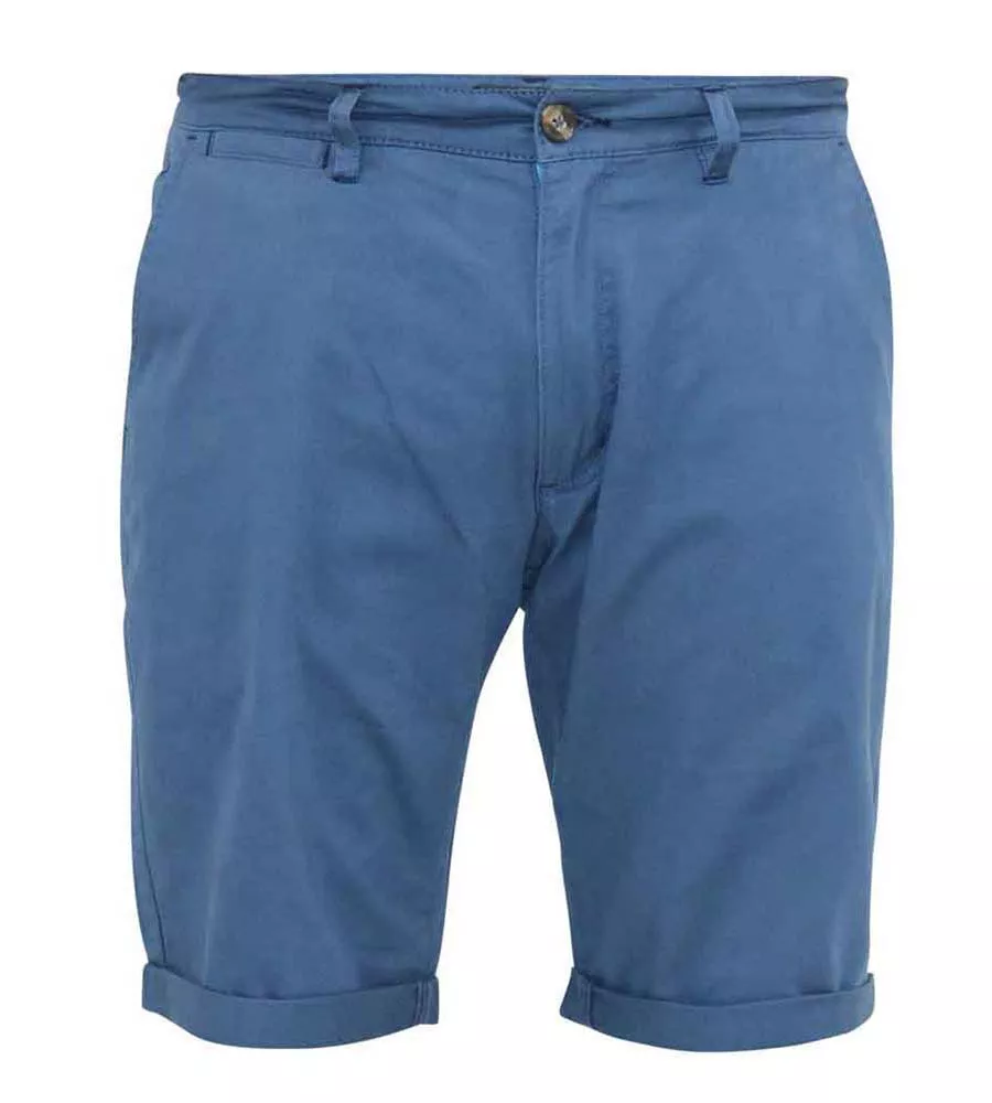 D555 Blue Stretch Chino Shorts for Big Men