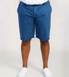 D555 Blue Stretch Chino Shorts for Big Men