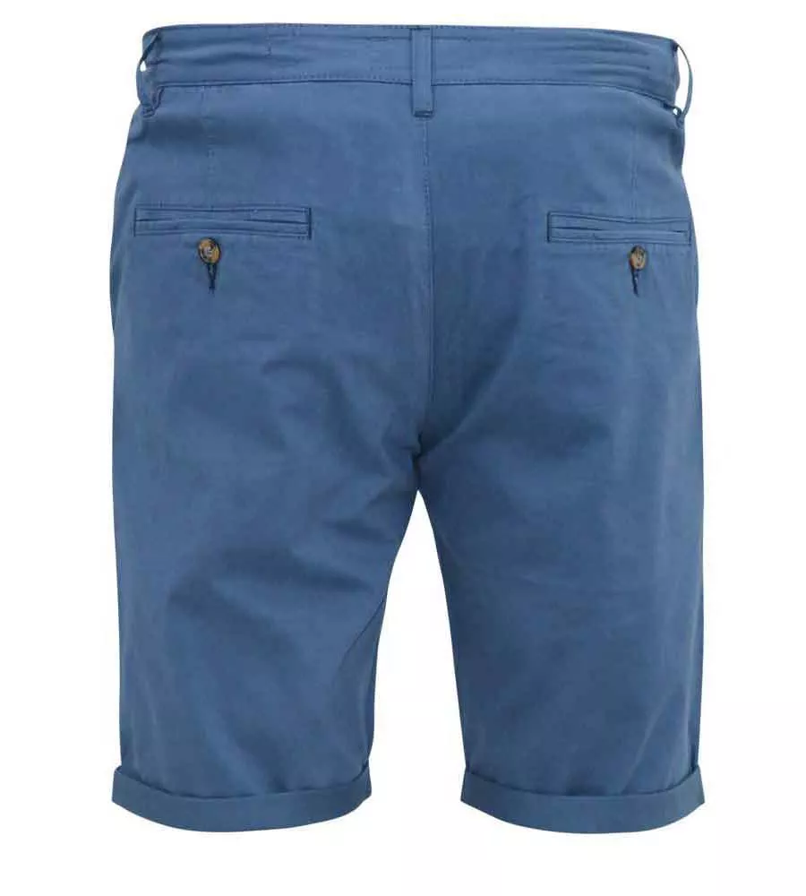 D555 Blue Stretch Chino Shorts for Big Men