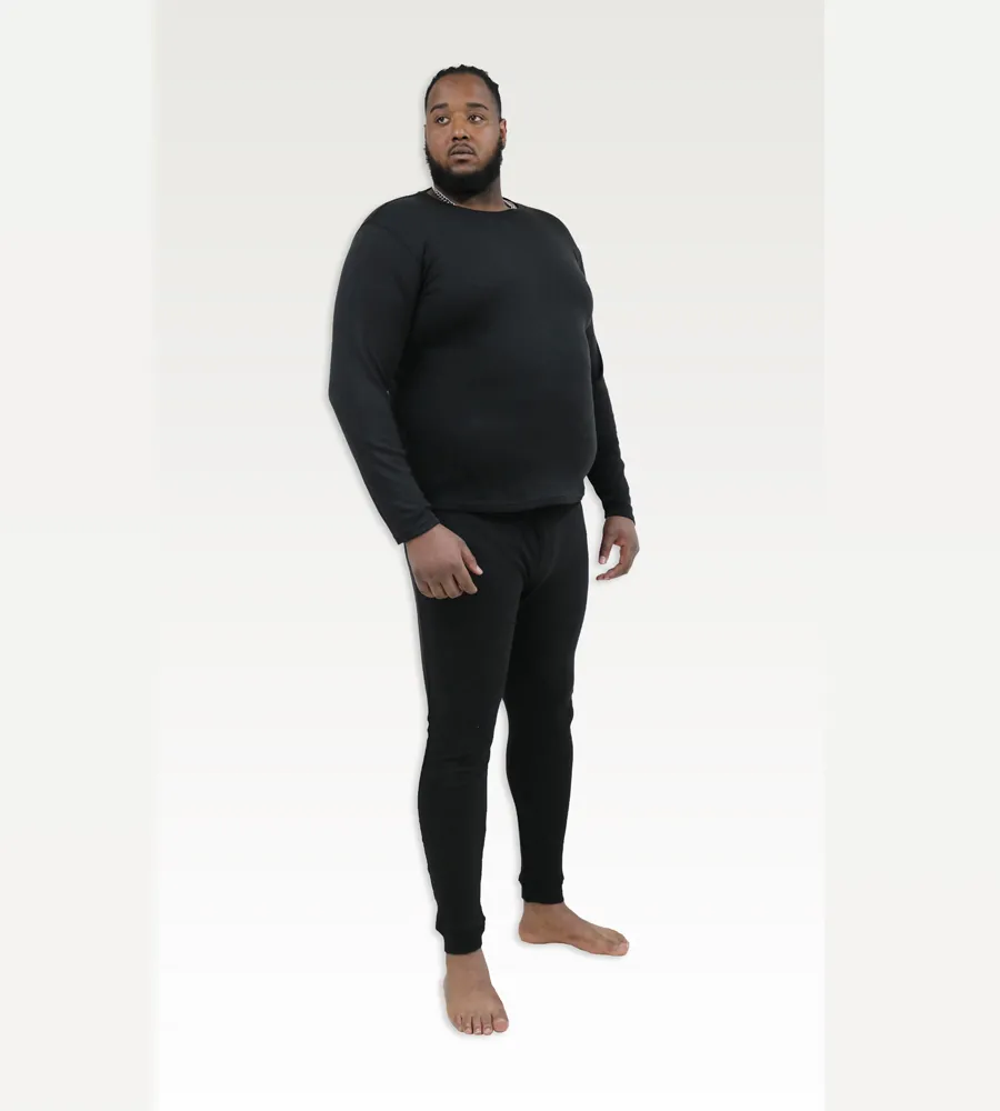 D555 Men's Black Thermal Long Johns Pants (Boston)