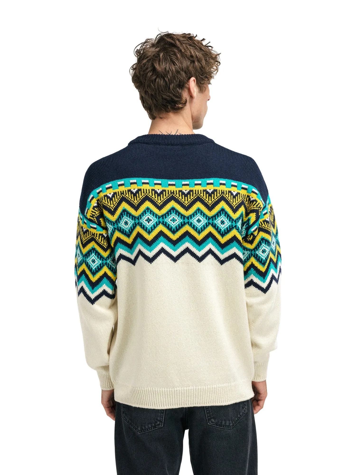 Dale of Norway Randaberg Sweater Men's Off White Navy Peacock