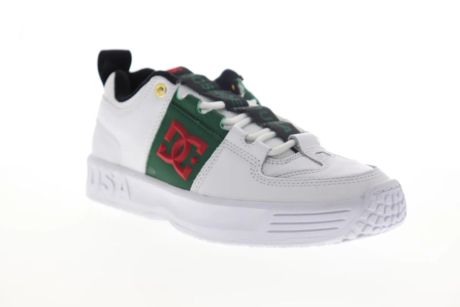 DC Lynx OG Mens White Leather Skate Shoes - ADYS100425