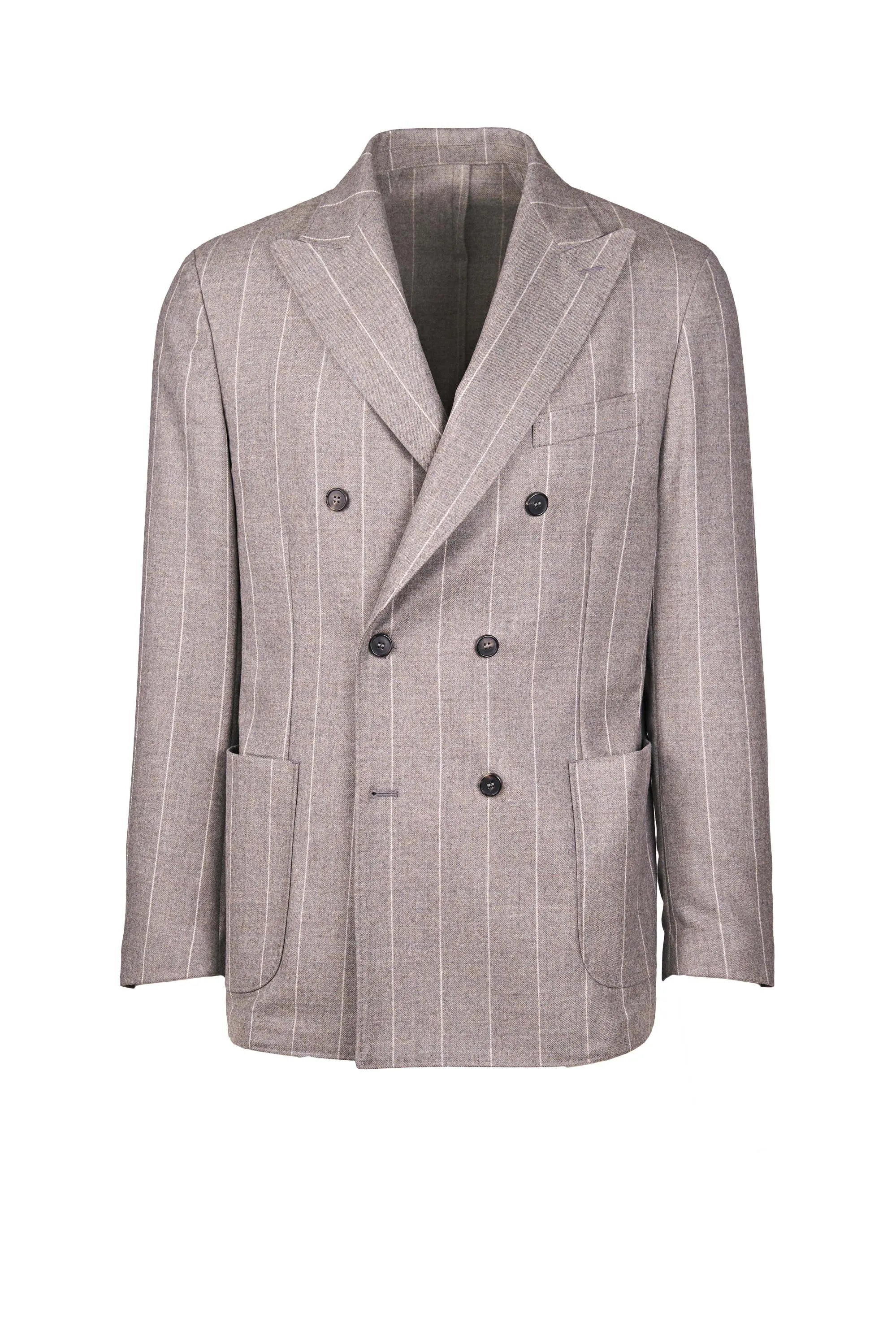 Double-Breasted Pinstripe Wool Jacket