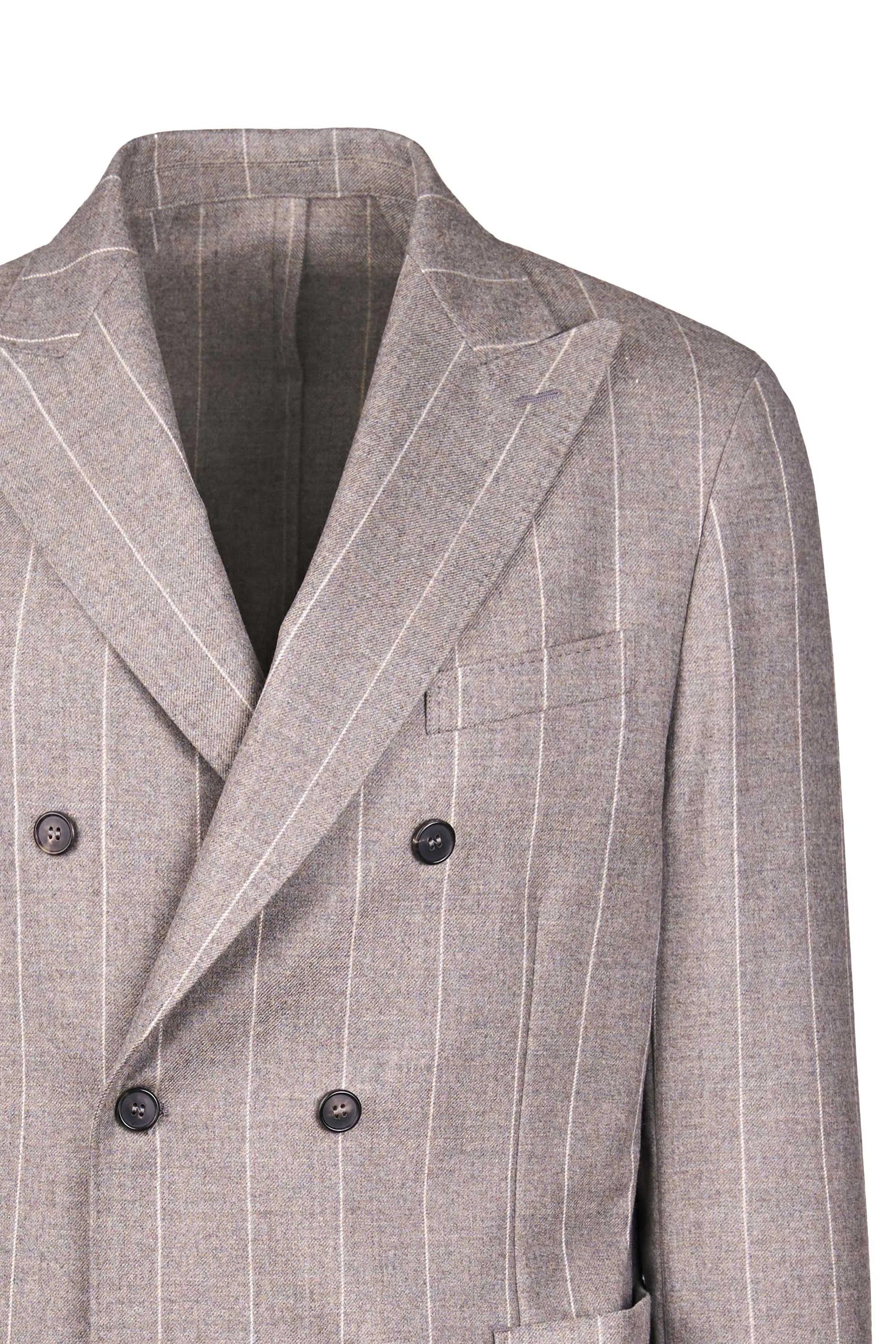 Double-Breasted Pinstripe Wool Jacket