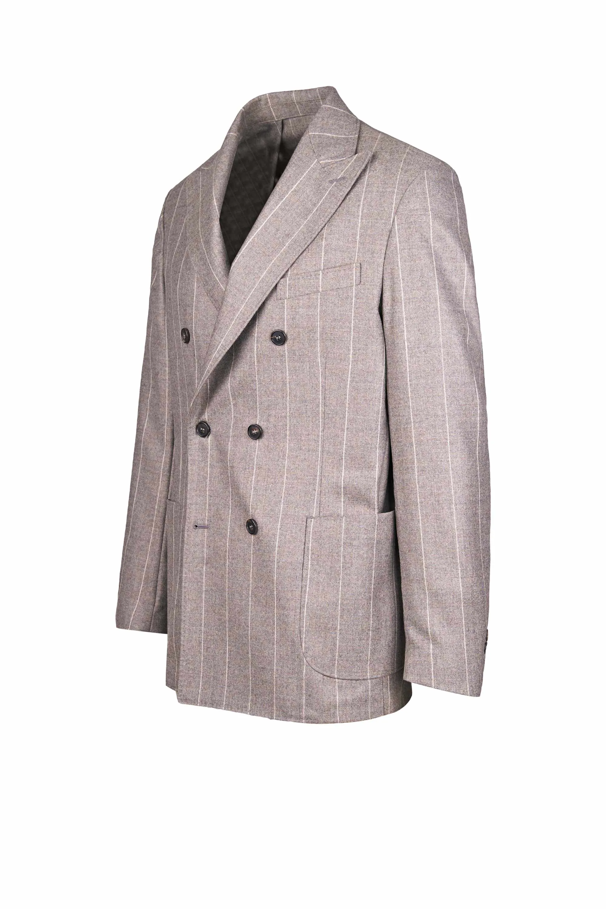 Double-Breasted Pinstripe Wool Jacket