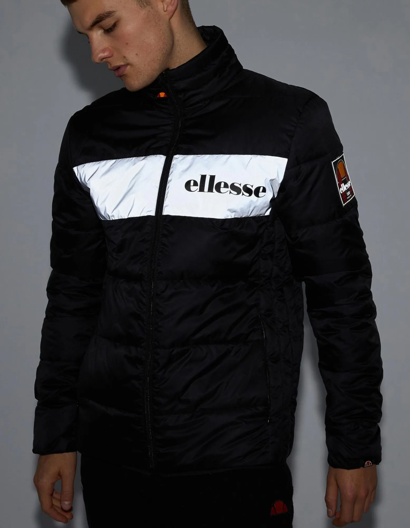 Ellesse Men's Illo Padded Reflective Jacket Black