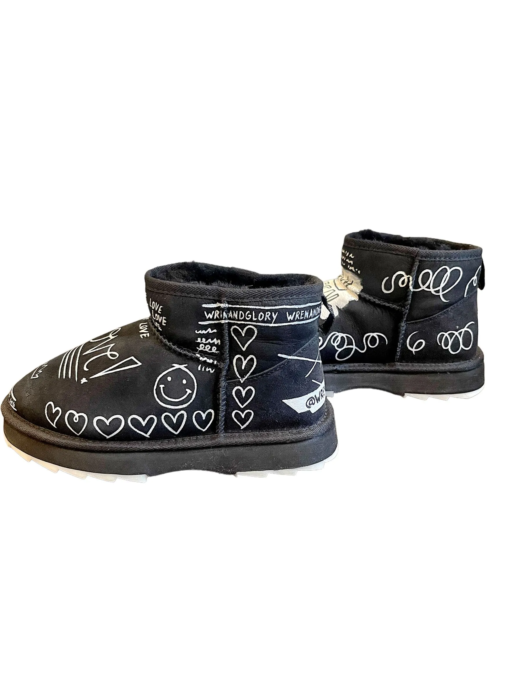 Emu Boots with Graffiti Love Design