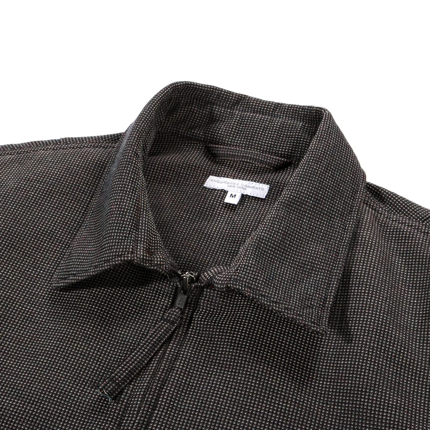 Engineered Garments Clagtin Jacket in Dark Brown Waffle Cotton NYC.