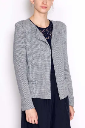 Patterned Jacket with Oversized Lapels