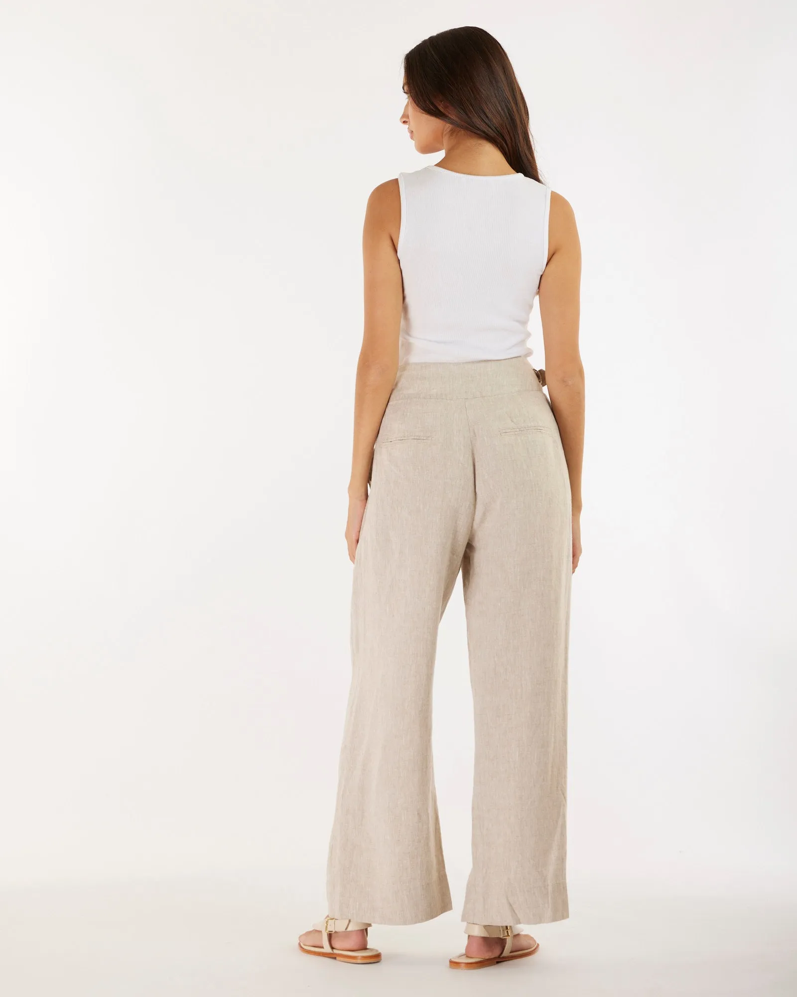 Eugene Linen Pant in Natural Color