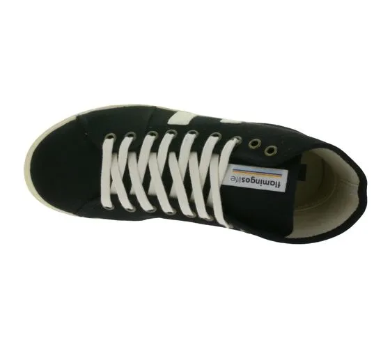 fair and sustainable city shoes made of canvas, Black/white from FLAMINGOS LIFE El Camino