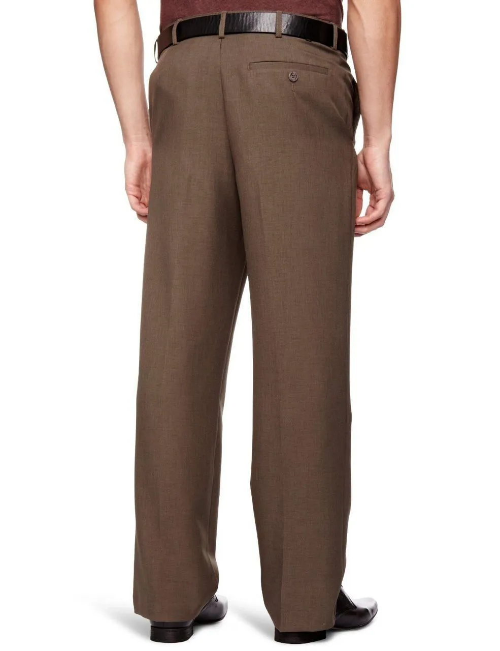 Farah Flexi Waist Trousers in Taupe Marl Brown