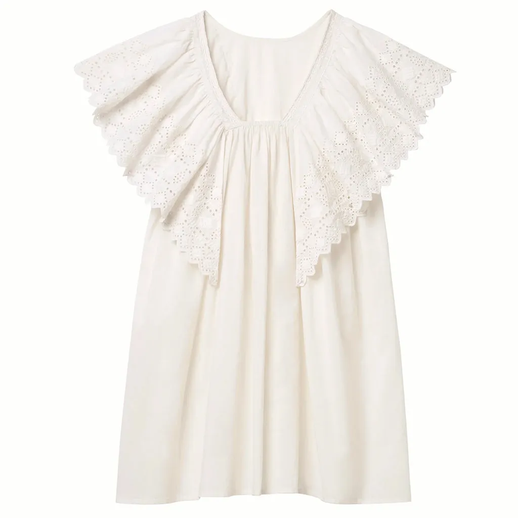 Vintage White Hibiscus Dress by Faune Child