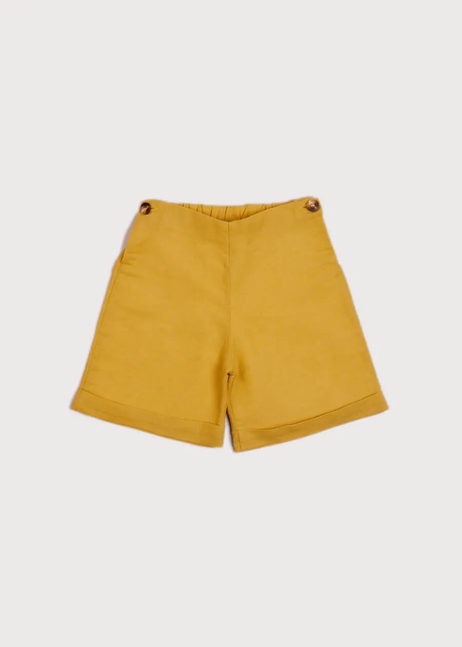 Mustard Elasticated Waist Shorts for Toddlers (18mths-3yrs)