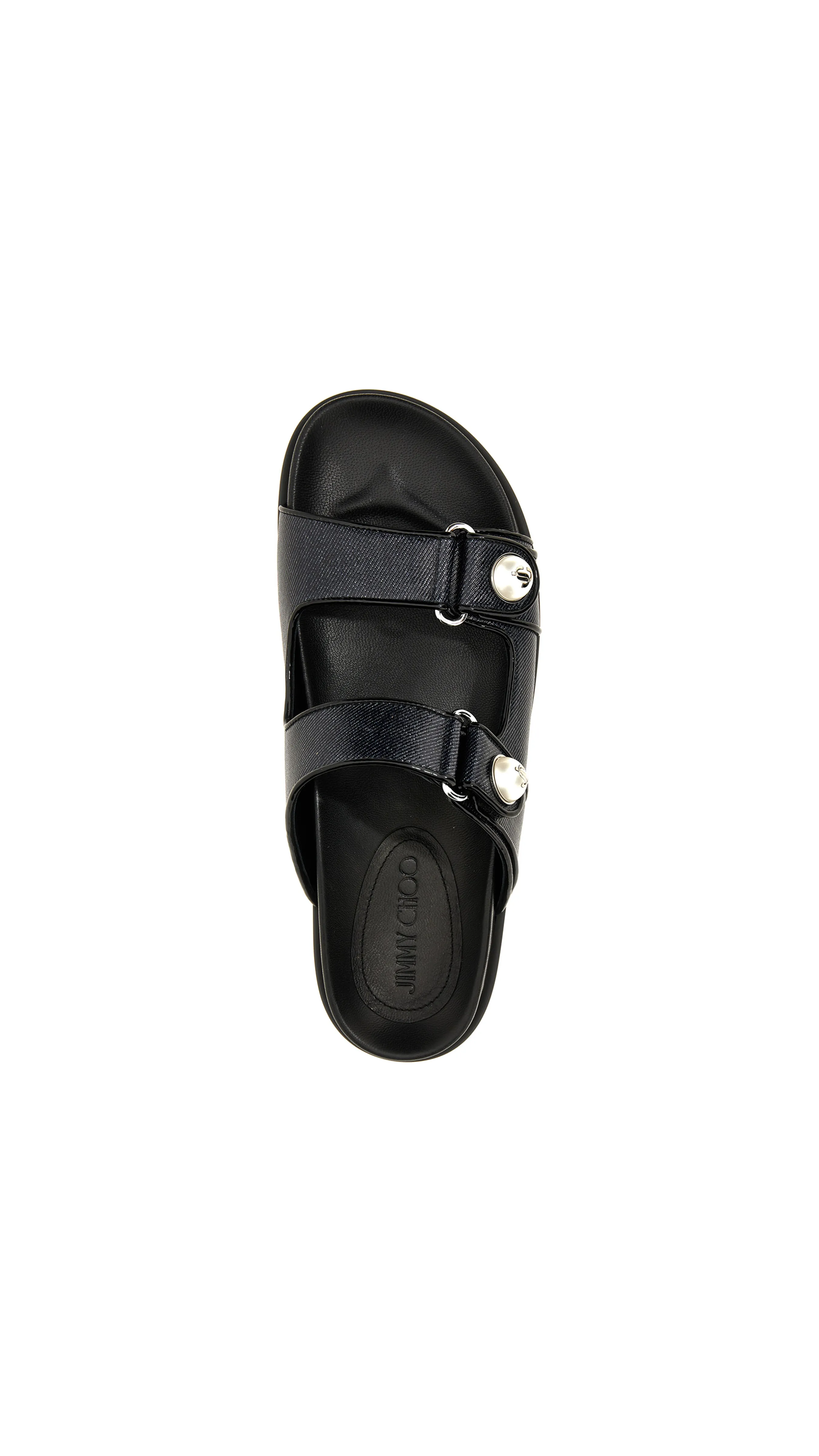 Black Fayence Shiny Denim Sandals