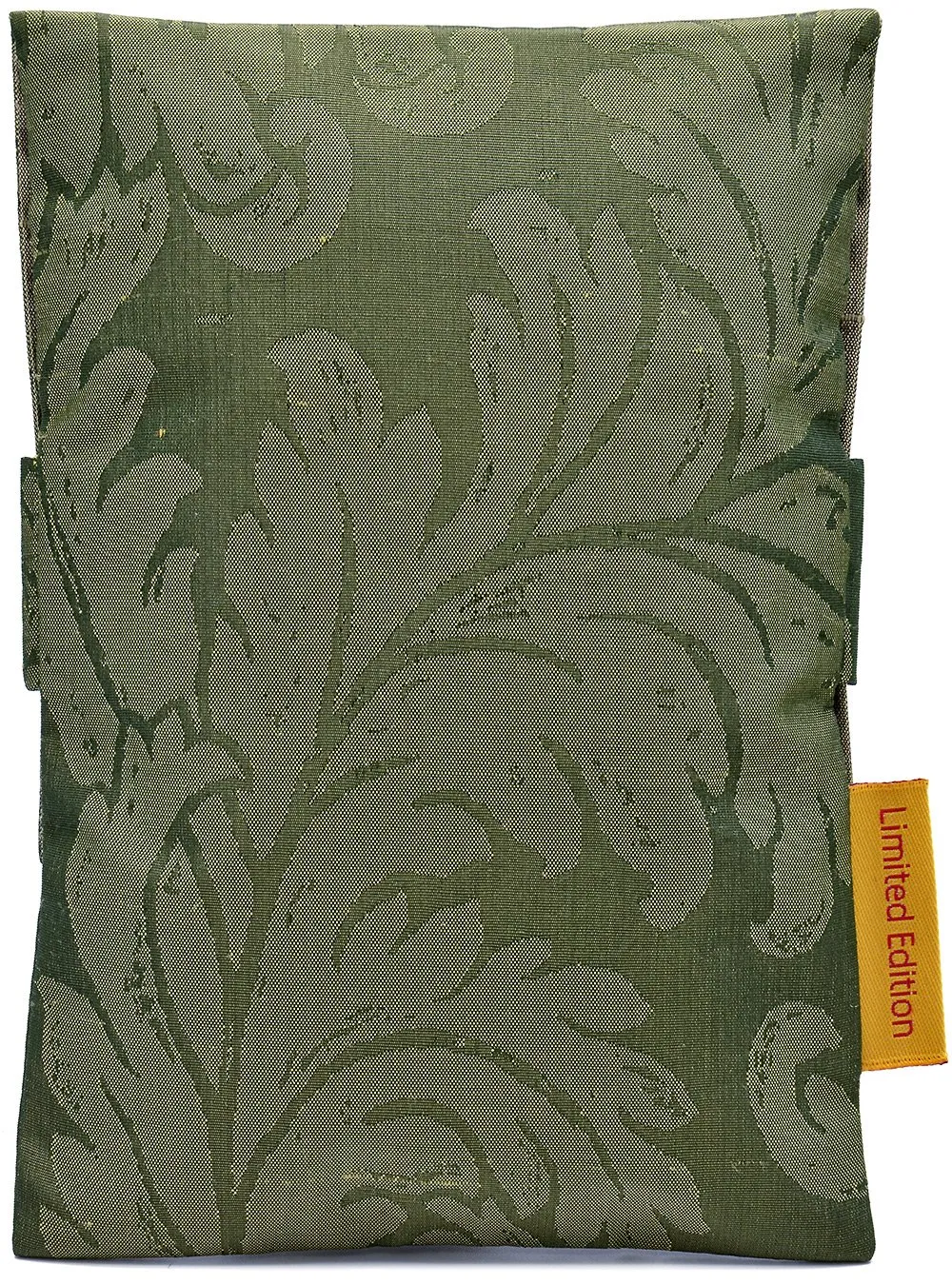 Foldover Acanthus Leaf Green Silk Pouch