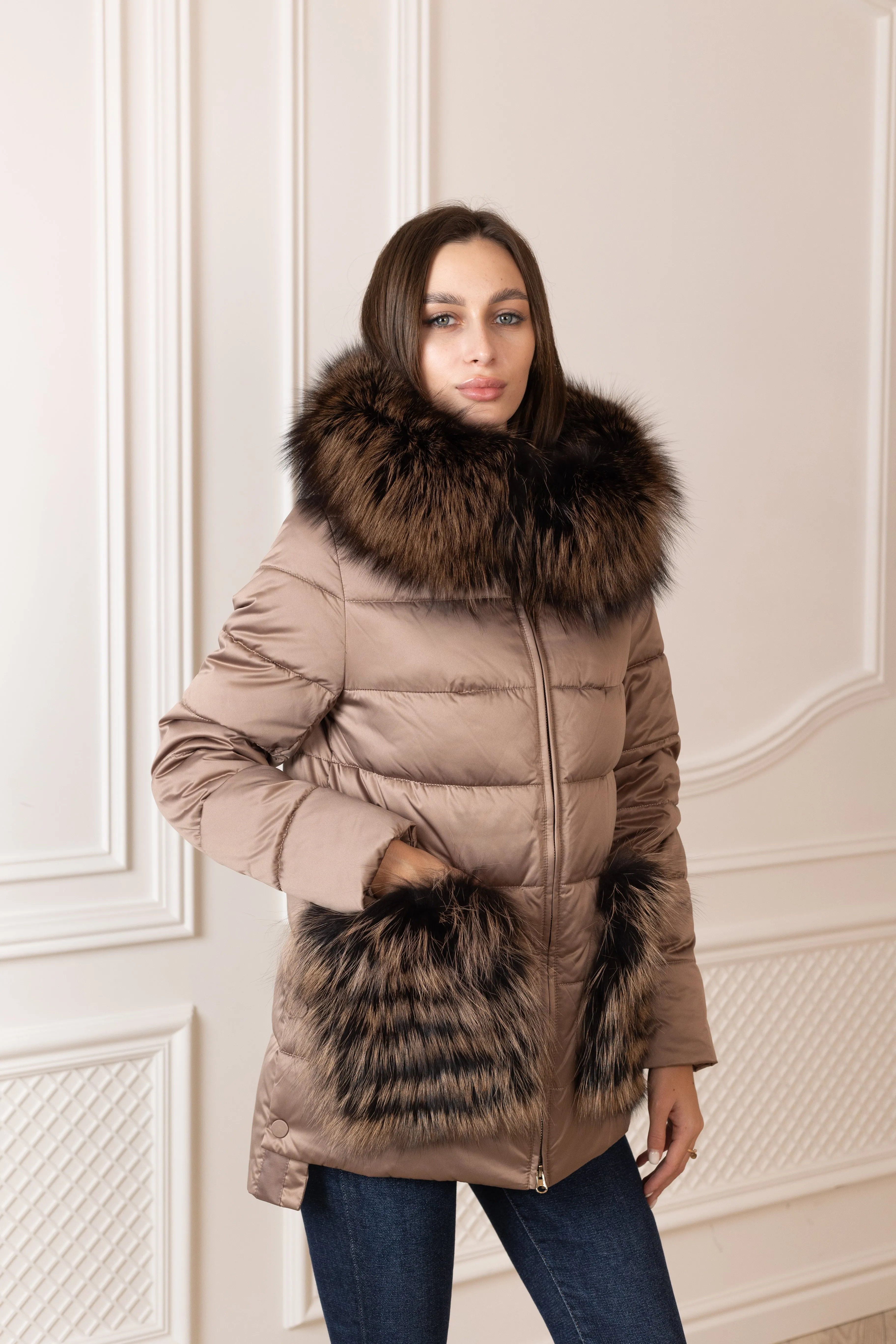 Genuine Sorona® Performance Fill Fur Trim Coat