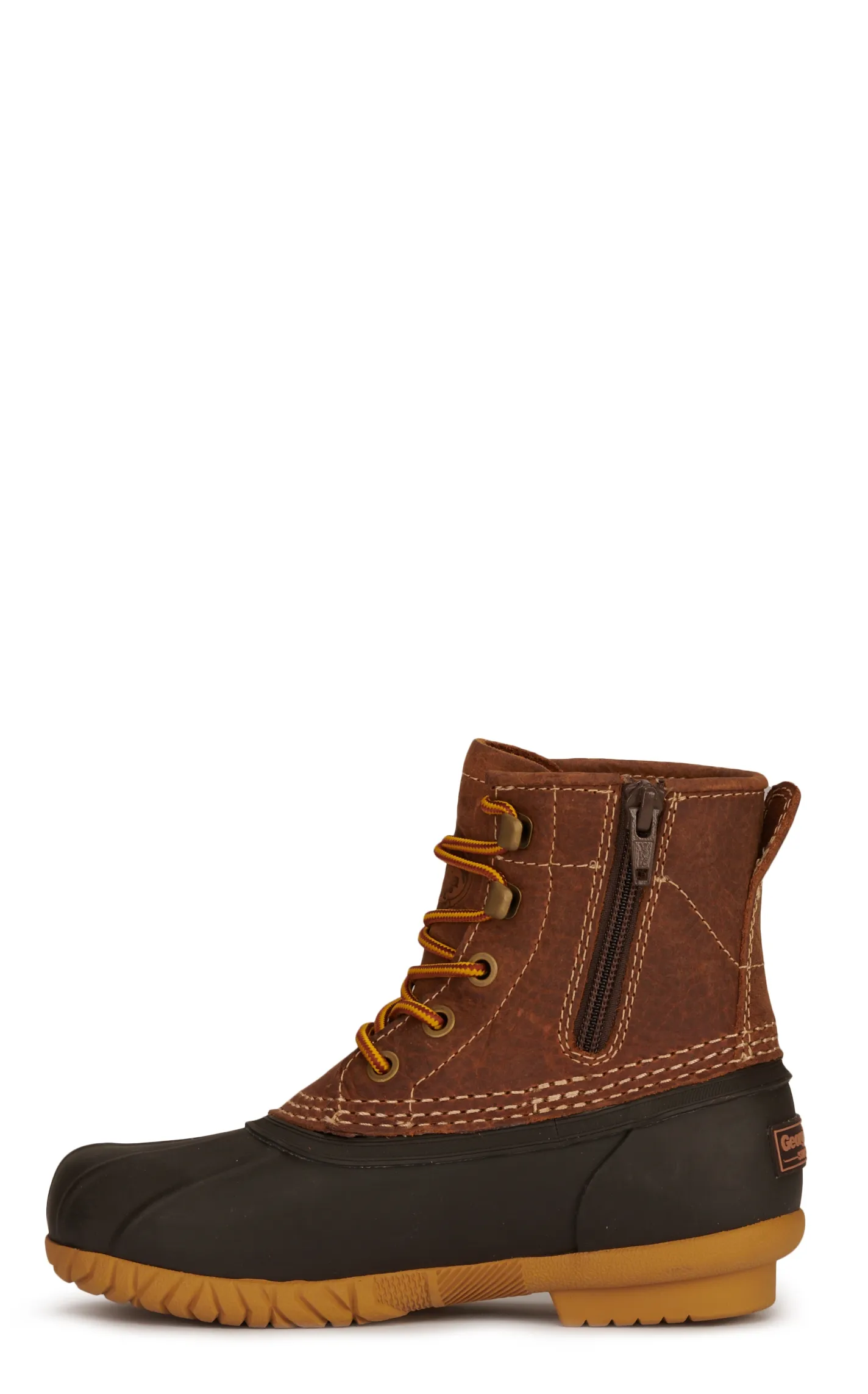 Georgia Youth Brown and Tan Duck Boots with Round Toe and Lace Up