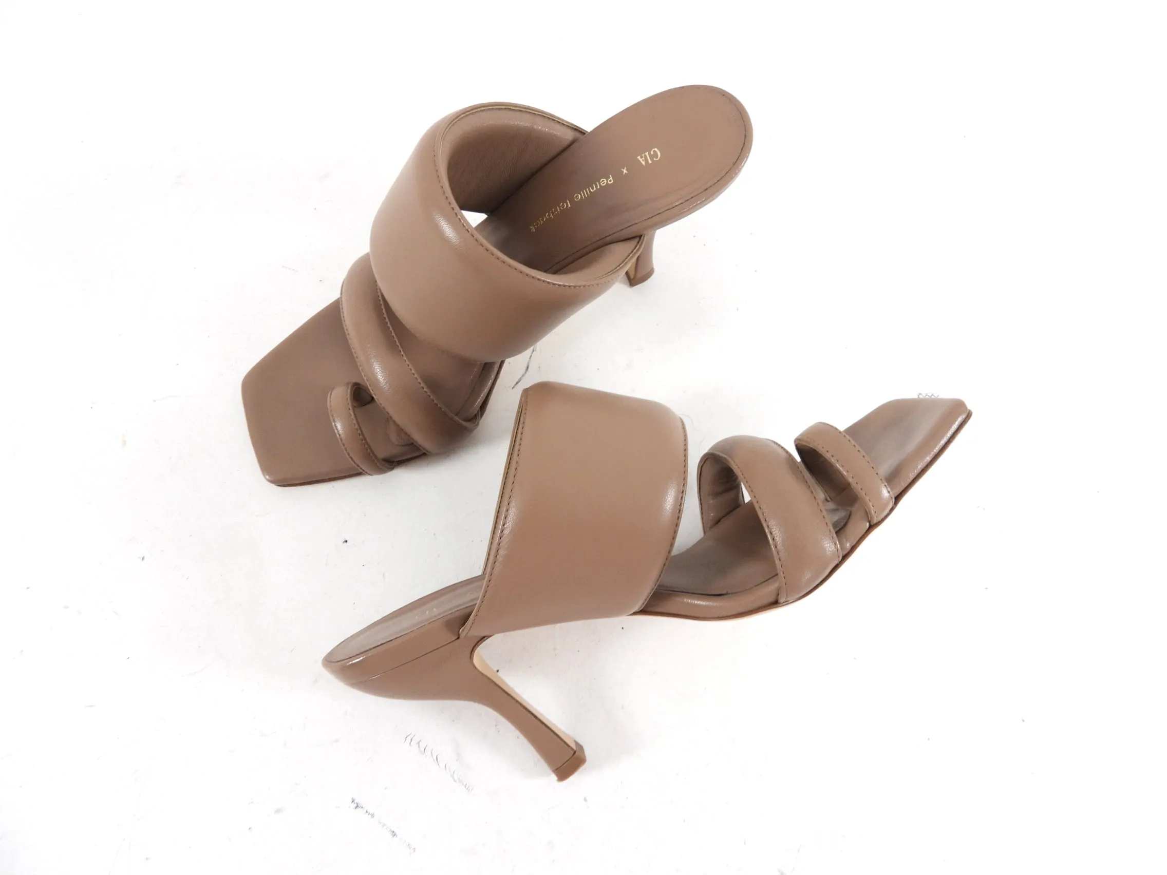 GIA Pernille Teisbaek Beige Puff Heel Sandals - Size 37