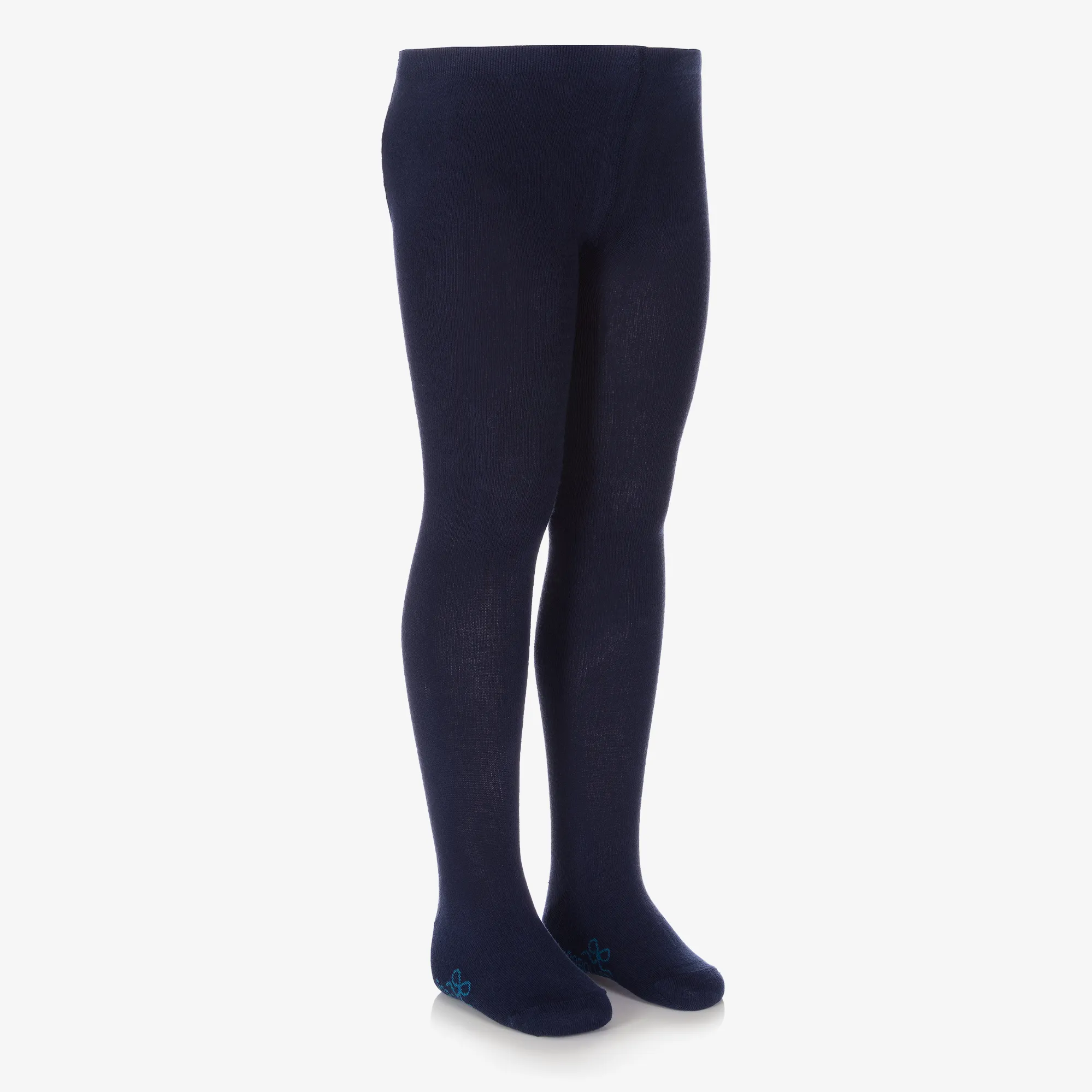 Navy Blue Cotton Tights for Girls