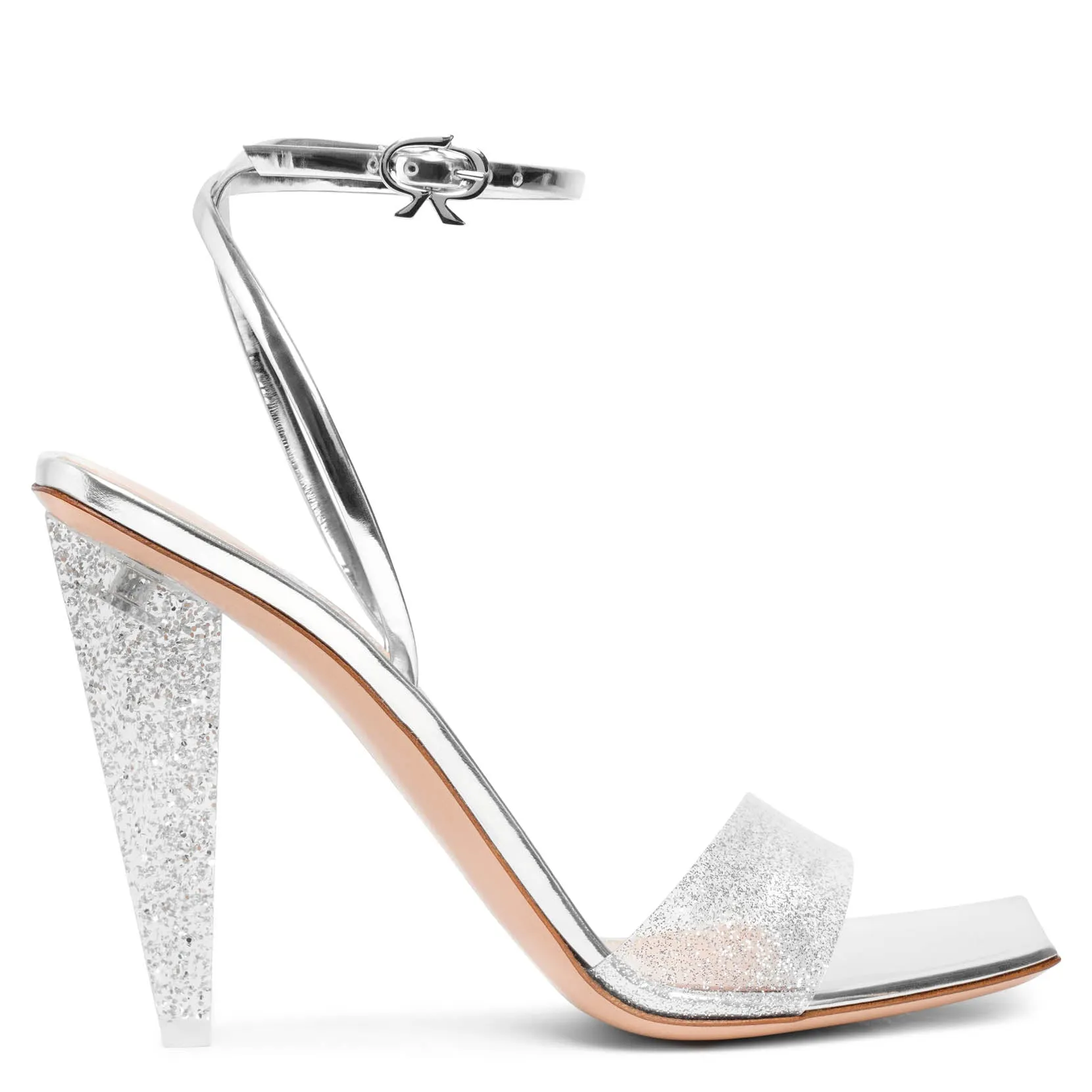 Glitter sandals by Gianvito Rossi Odyssey plexi