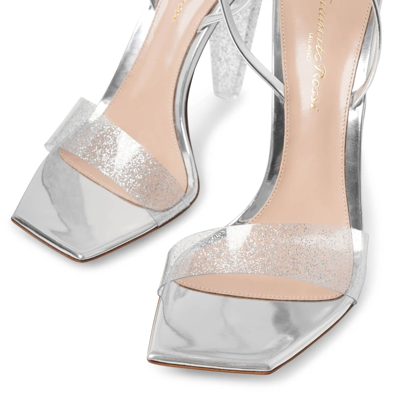 Glitter sandals by Gianvito Rossi Odyssey plexi