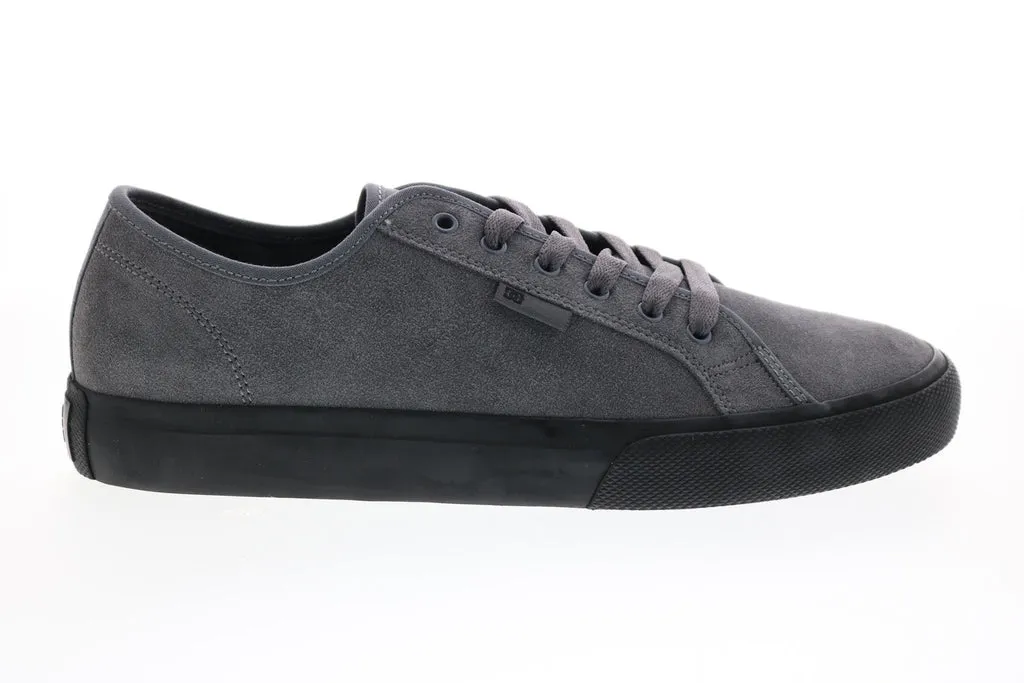 Gray Suede Skate Sneakers Shoes for Men - DC Manual Leather ADYS300679-GYB