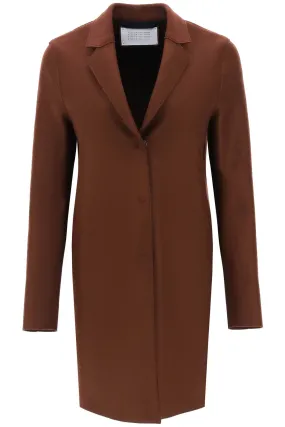 Harris Wharf London Pressed Wool Single-Breasted Coat - Cognac