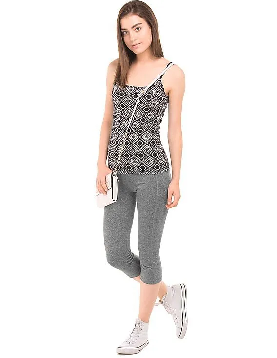 Heathered Active Capris