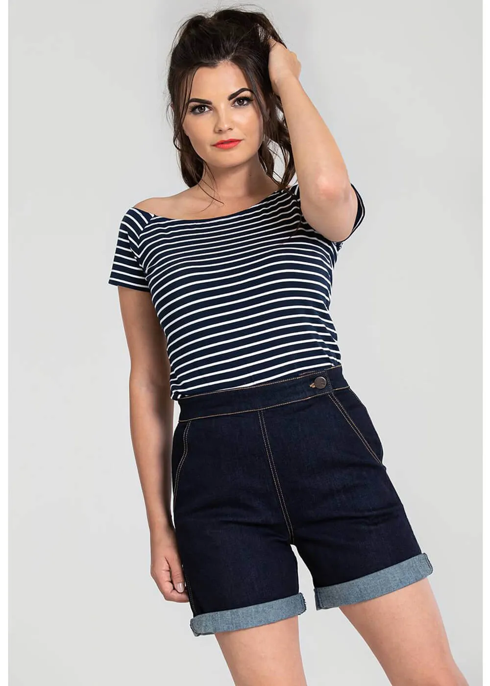 Yaz Denim 40's Navy Shorts Hell Bunny