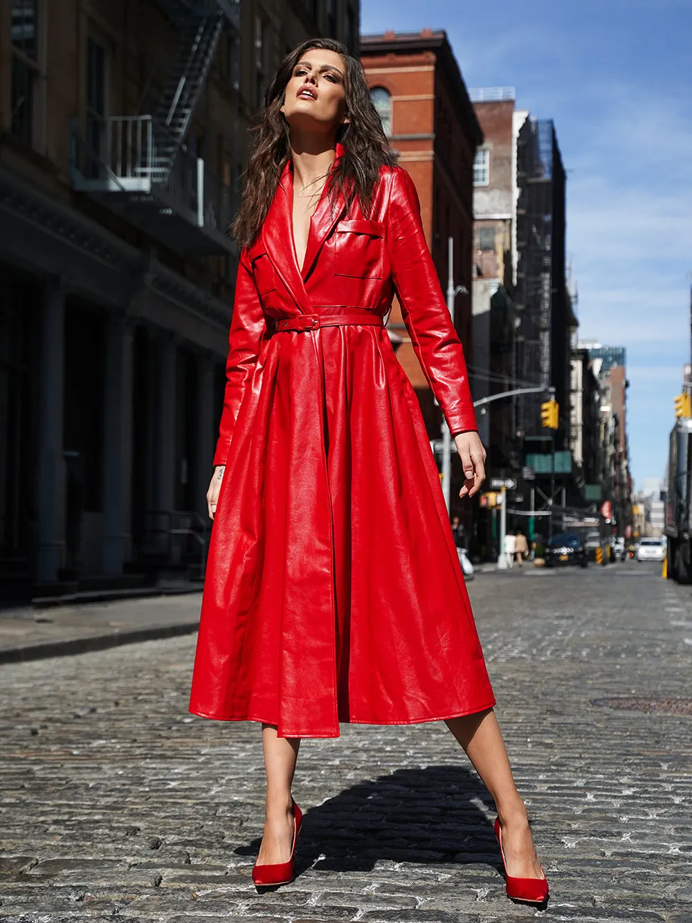 Luxurious Leather Trench Coat__HELLA