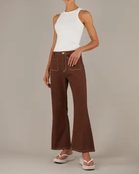 Chocolate Hexham Drill Pant for Style