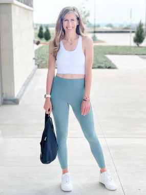 High Waisted Teal Leggings