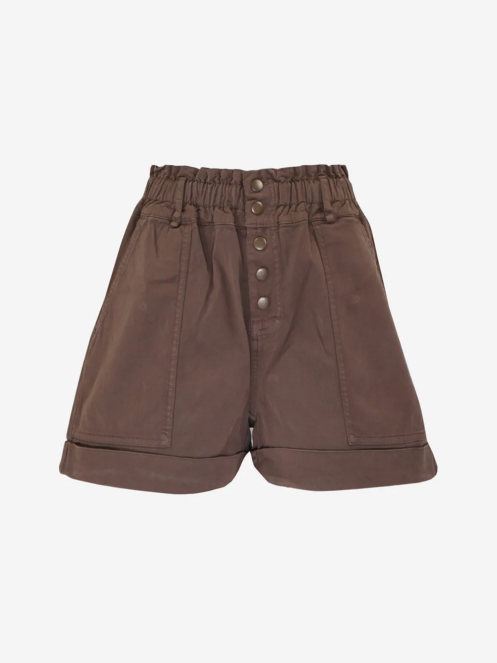 Hod Paris Cotton Shorts with Exposed Buttons and Elastic Waistband, Bandit Style