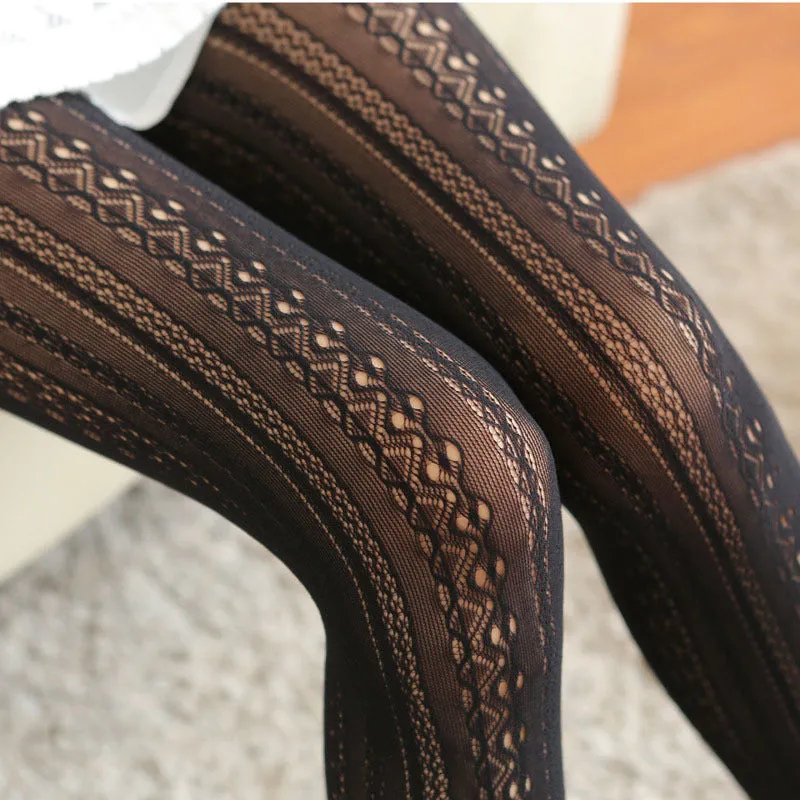 Hollow Out Lace Tights Silk Stockings for Women