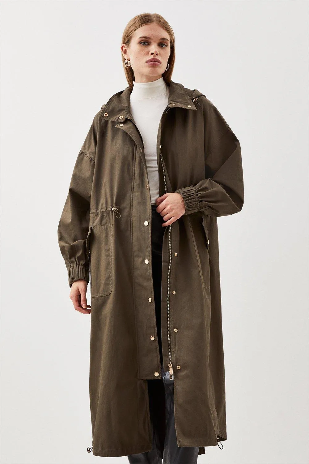 Hooded Longline Parka Coat Karen Millen - Shop Now!