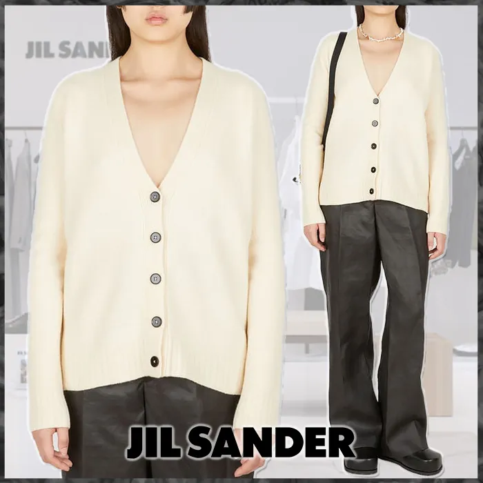 Jil Sander Casual Wool Cardigans with Long Sleeves