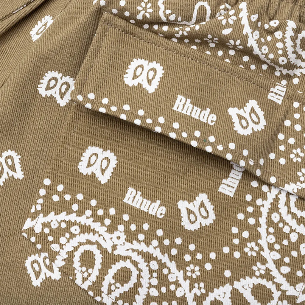 Khaki Bandana Shorts