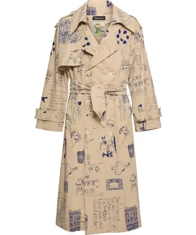 KIDSUPER STUDIOS Doodles Printed Trench Coat Shop