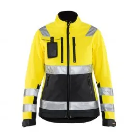 High Visibility Women's Softshell Jacket 4902 Yellow/Black - Blaklader