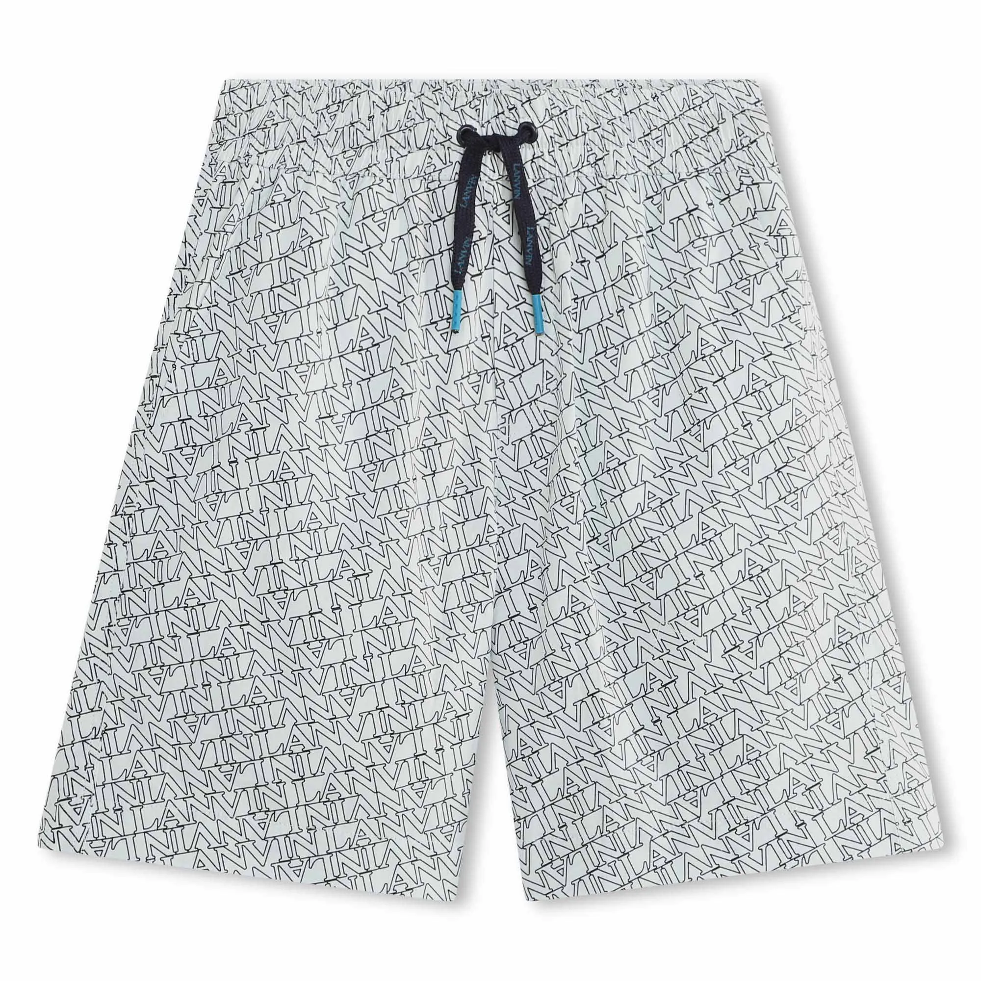 Sea Green All Over Logo Print Shorts by Lanvin