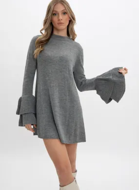 LARISSA Sweater Dress & Robe Pull with Ruffle Sleeve