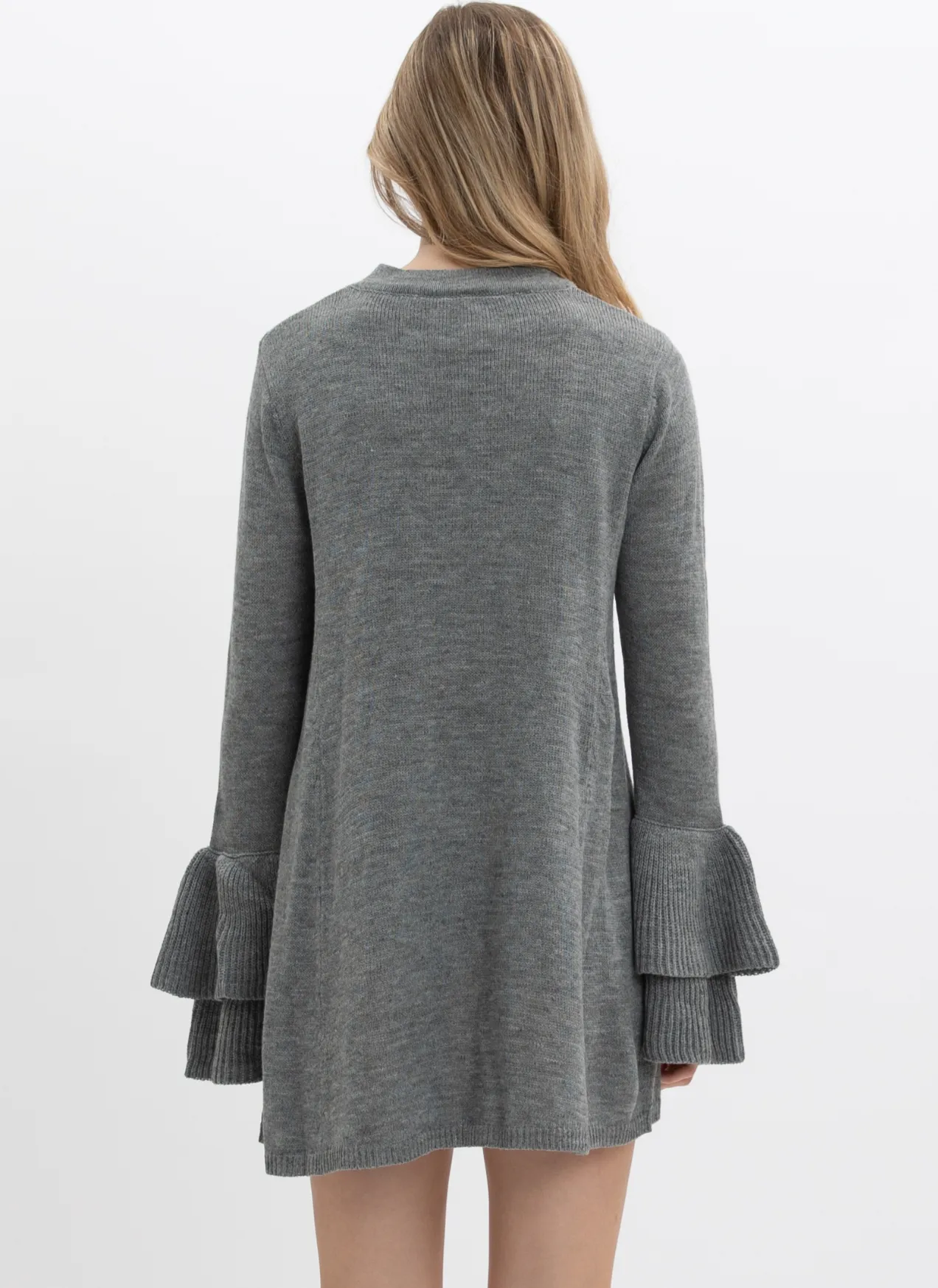 LARISSA Sweater Dress & Robe Pull with Ruffle Sleeve