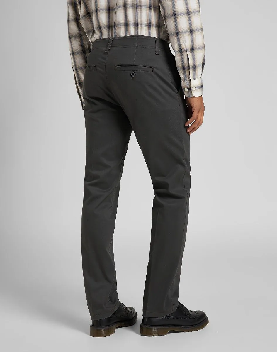 Dark Grey Lee Extreme Motion Slim Stretch Chino Trousers