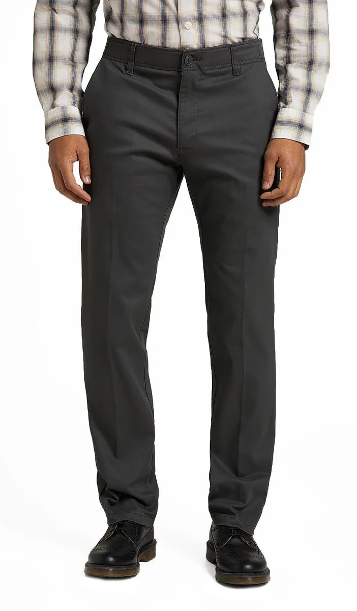 Dark Grey Lee Extreme Motion Slim Stretch Chino Trousers