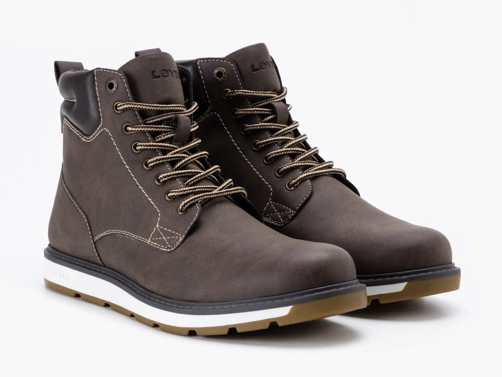 Dark Brown Levi's Marshall Lace Up Boots